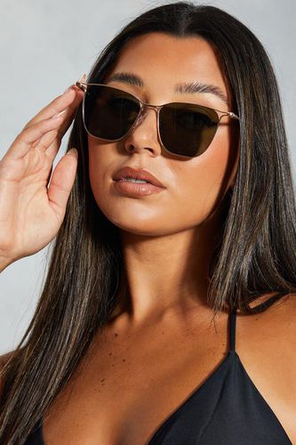 Womens Gold Frame Oversized Sunglasses - - One Size - MISSPAP - Modalova