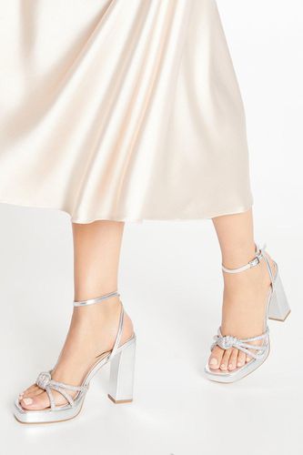 Womens Faith: Celine Platform Diamante Knot Detail High Block Heeled Sandals - - 4 - Dorothy Perkins - Modalova