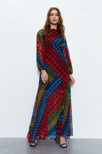 Womens Mixed Spot Printed Midi Dress - - 6 - Warehouse - Modalova
