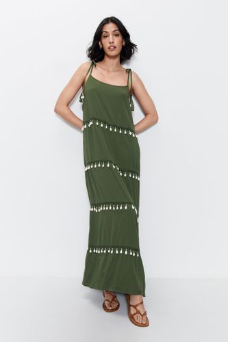 Womens Crinkle Viscose Shell Tiered Maxi Dress - - 6 - Warehouse - Modalova