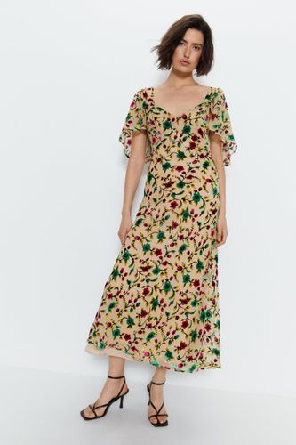 Womens Floral Devore Maxi Dress - - 10 - Warehouse - Modalova