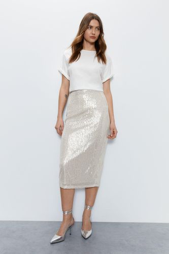 Womens Sequin Midi Skirt - - 10 - Warehouse - Modalova