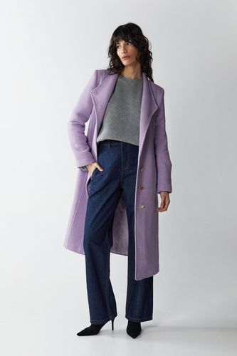 Womens Italian Wool Tailored Belted Wrap Coat - - 10 - Warehouse - Modalova