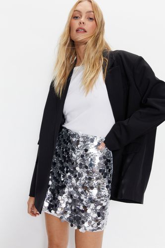 Womens Premium Tailored Sequin Mini Skirt - - 16 - Warehouse - Modalova
