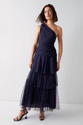 Womens One Shoulder Tulle Maxi Dress - - 10 - Warehouse - Modalova