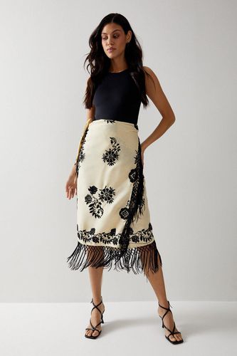 Womens Premium Embroidered Tassel Sarong - - M - Warehouse - Modalova