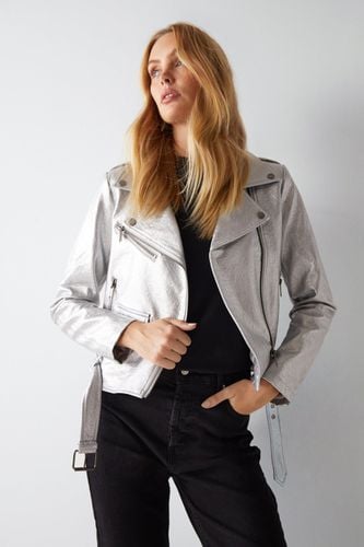Womens Faux Leather Biker Jacket - - L - Warehouse - Modalova