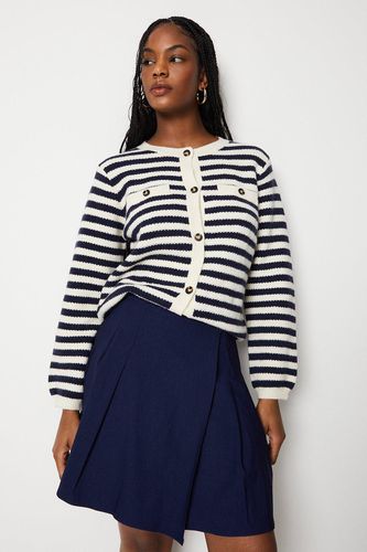 Womens Knitted Stripe Pocket Cardigan - - L - Warehouse - Modalova
