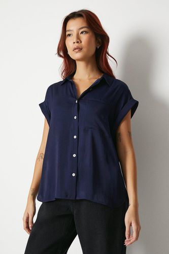 Womens Washed Satin Roll Sleeve Oversize Shirt - - 10 - Warehouse - Modalova