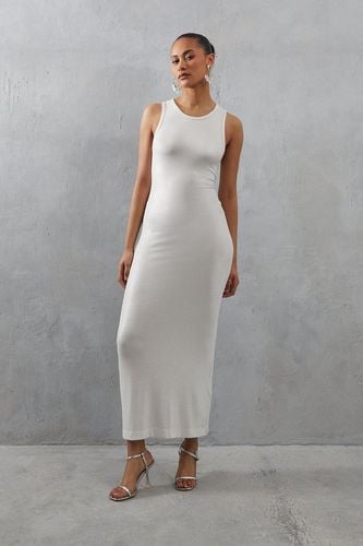 Womens Metallic Jersey Split Side Maxi Dress - - 10 - Warehouse - Modalova