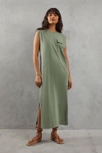 Womens Sleeveless T-shirt Midi Dress - - 14 - Warehouse - Modalova