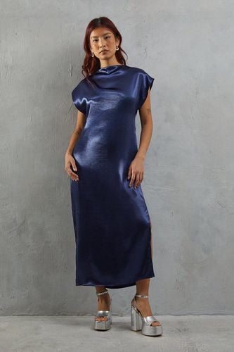 Womens High Shine Metallic Grown On Sleeve Midi Dress - - 14 - Warehouse - Modalova