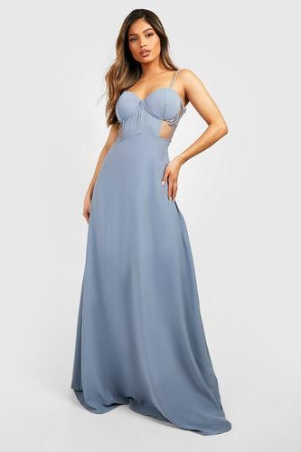 Womens Contrast Lace Corset Maxi Dress - - 10 - boohoo - Modalova