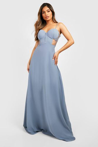 Womens Contrast Lace Corset Maxi Dress - - 16 - boohoo - Modalova