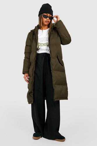 Womens Longline Hooded Padded Puffer Jacket - - 10 - boohoo - Modalova