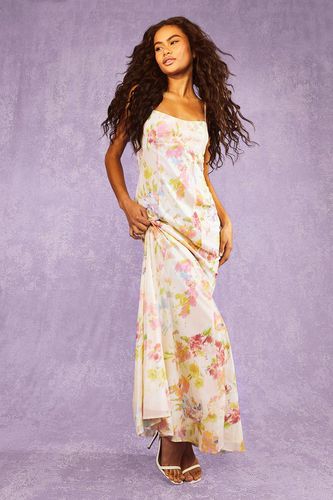 Womens Chiffon Blurred Floral Cami Maxi Dress - - 10 - boohoo - Modalova