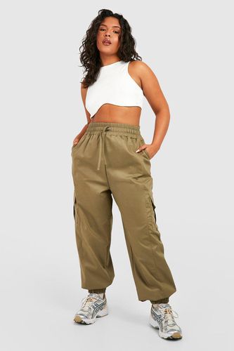 Womens Plus Twill Elasticated Cuff Cargo Trouser - - 16 - boohoo - Modalova