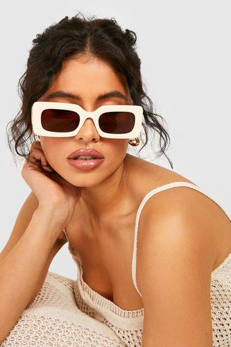 Womens Cream Retro Sunglasses - - One Size - boohoo - Modalova