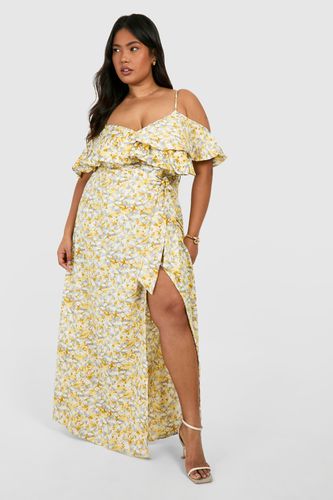 Womens Plus Woven Floral Cold Shoulder Maxi Dress - - 20 - boohoo - Modalova