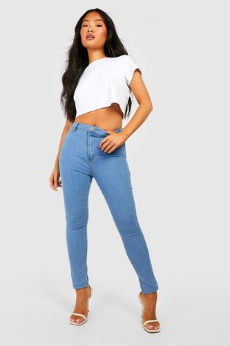 Womens Petite Basic High Waisted Skinny Jeans - - 12 - boohoo - Modalova