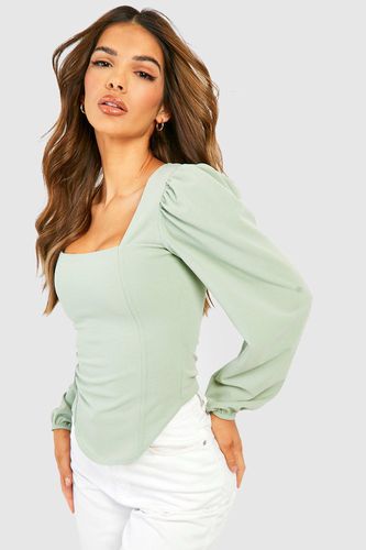 Womens Long Sleeve Corset Top - - 16 - boohoo - Modalova