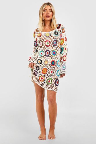 Womens Crochet Patchwork Cover Up Beach Dress - - L - boohoo - Modalova