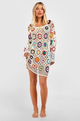 Womens Crochet Patchwork Cover Up Beach Dress - - M - boohoo - Modalova