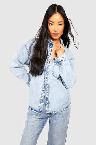 Womens Acid Wash Denim Shacket - - 6 - boohoo - Modalova