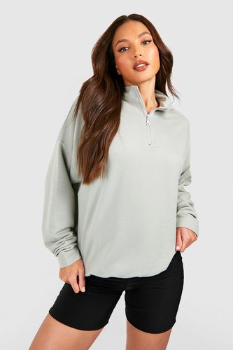 Womens Tall Plain Half Zip Sweatshirt - - 10 - boohoo - Modalova