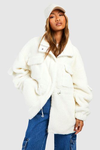 Womens Teddy Faux Fur Utility Jacket - - 12 - boohoo - Modalova