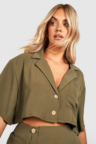 Womens Plus Woven Hammered Pocket Shirt - - 16 - boohoo - Modalova
