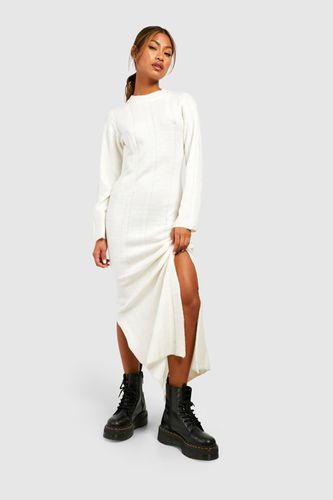 Womens Wide Rib Knitted Maxi Dress - - 10 - boohoo - Modalova