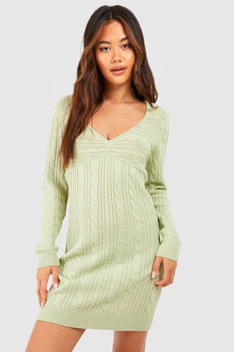 Womens Cable Knitted Mini Dress - - 10 - boohoo - Modalova