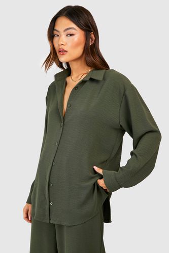 Womens Textured Relaxed Fit Shirt - - 16 - boohoo - Modalova