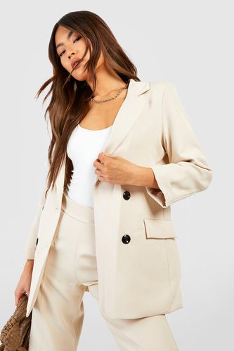 Womens Contrast Button Turn Cuff Tailored Blazer - - 12 - boohoo - Modalova