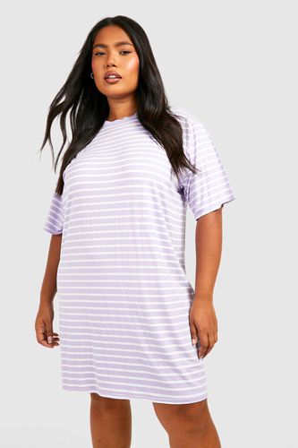 Womens Plus Jersey Stripe T-shirt Dress - - 16 - boohoo - Modalova