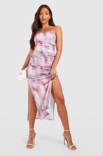 Womens Tall Abstract Marble Ruched Side Midaxi Dress - - 14 - boohoo - Modalova