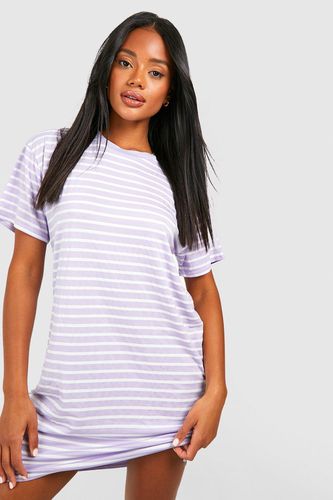 Womens Oversized Stripe T-shirt Dress - - 8 - boohoo - Modalova