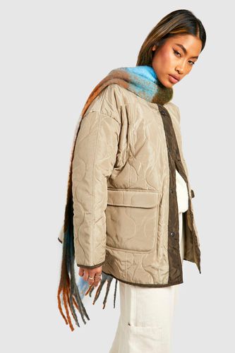 Womens Quilt Detail Oversized Jacket - - 12 - boohoo - Modalova