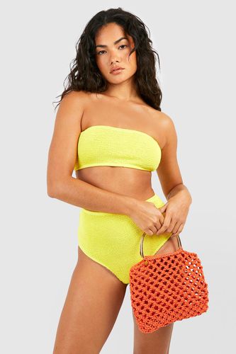 Womens Premium Crinkle Bandeau Bikini Top - - 6 - boohoo - Modalova