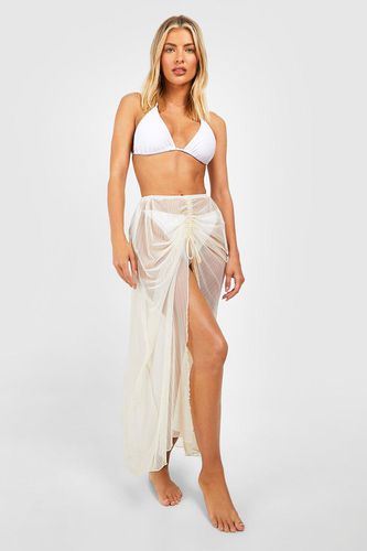Womens Glitter Ruched Beach Maxi Skirt - - M - boohoo - Modalova