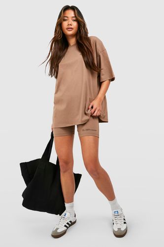 Womens Dsgn Studio Text Slogan Oversized T-shirt And Cycling Short Set - - XS - boohoo - Modalova