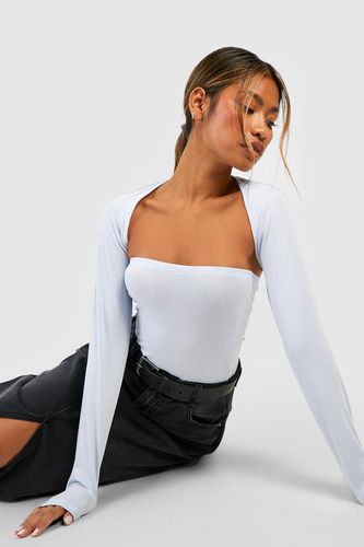 Womens Basic Cotton Bolero Bandeau Bodysuit - - 12 - boohoo - Modalova