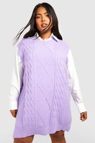 Womens Plus Knitted Vest 2 In 1 Shirt Dress - - 20-22 - boohoo - Modalova