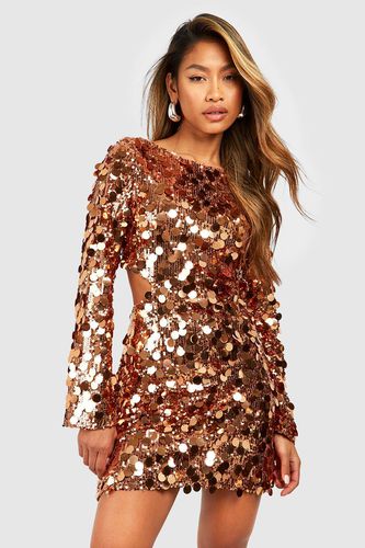 Womens Sequin Cut Out Shift Dress - - 16 - boohoo - Modalova