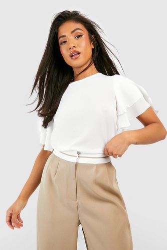 Womens Petite Frill Detail Blouse - - 10 - boohoo - Modalova