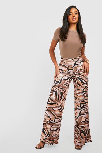 Womens Zebra Printed Wide Leg Trousers - - 6 - boohoo - Modalova