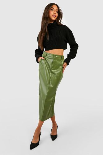 Womens Leather Look High Waisted Midaxi Skirt - - 10 - boohoo - Modalova