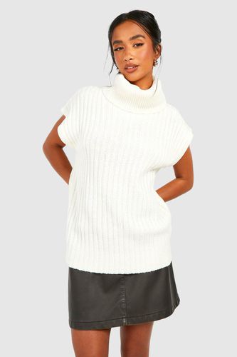 Womens Petite Chunky Rib Roll Neck Knitted vest - - 12 - boohoo - Modalova
