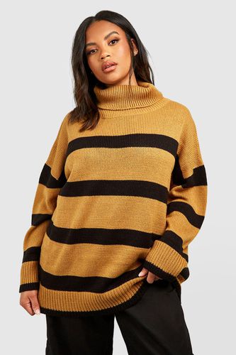 Womens Plus Stripe Oversized Knitted Jumper - - 16 - boohoo - Modalova
